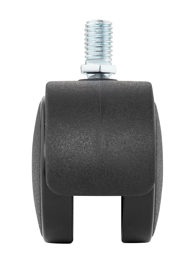 BMB tools 2inch 4-Piece Black Swivel Caster Wheels Set - 25kg Load Capacity (100kg Total) Non-Marking Nylon Wheels with M10x35mm Threaded Stem for Office Chairs, Cabinets, Storage Racks, Light Workbenches - Image 3